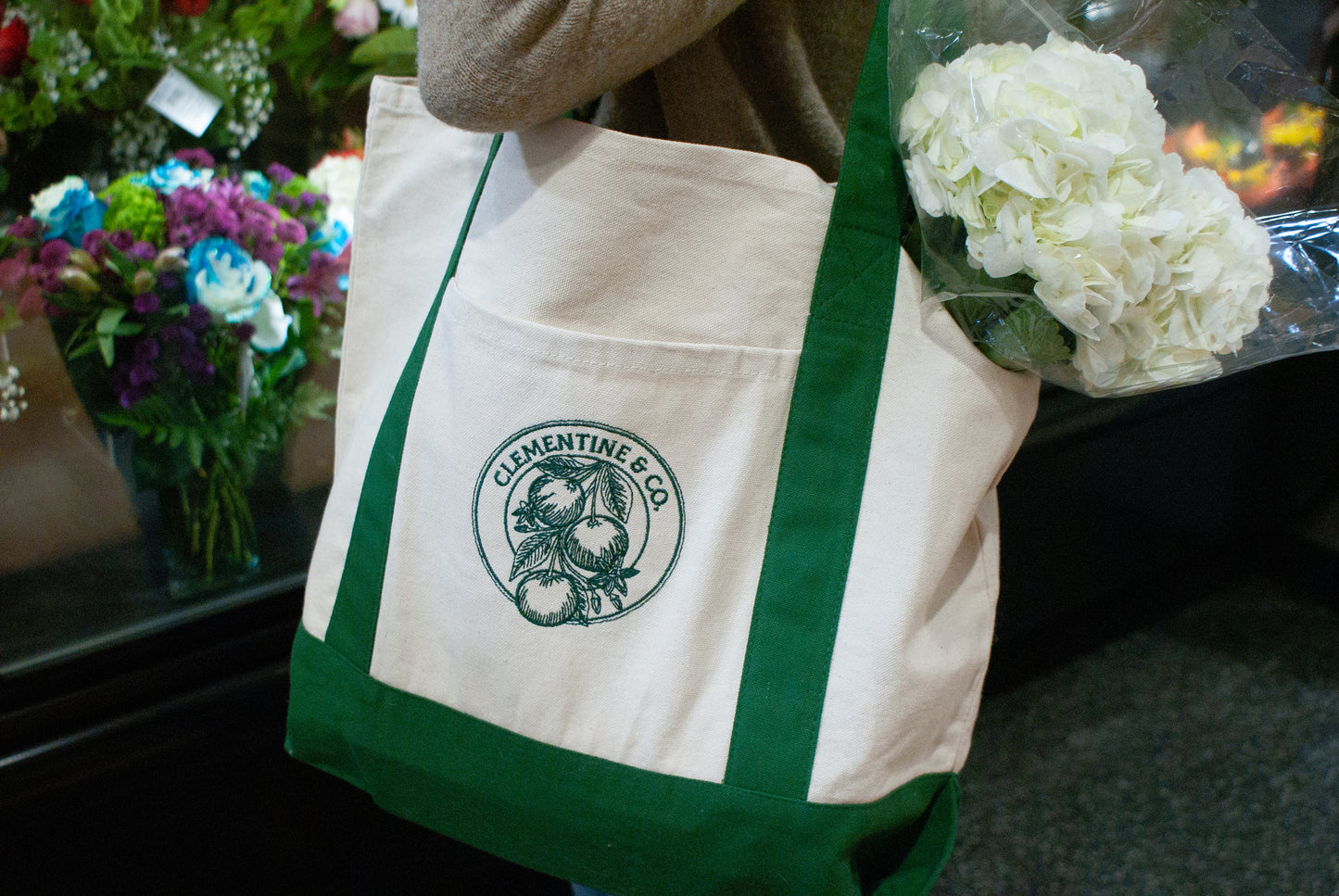 Large Embroidered Tote Bag