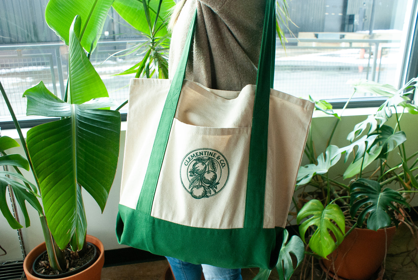 Large Embroidered Tote Bag
