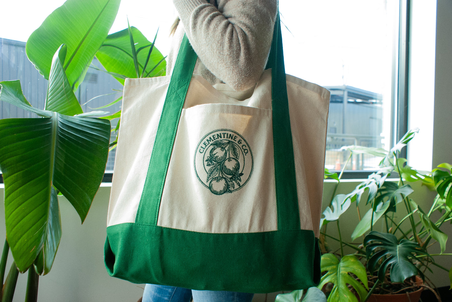 Large Embroidered Tote Bag